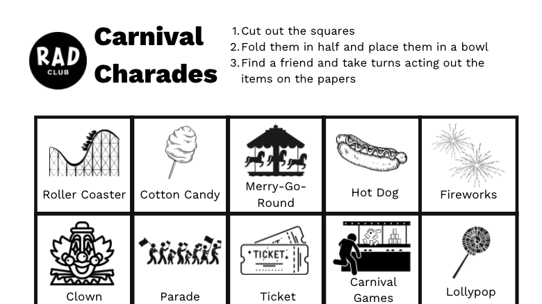 Image of Carnival Charades printable game