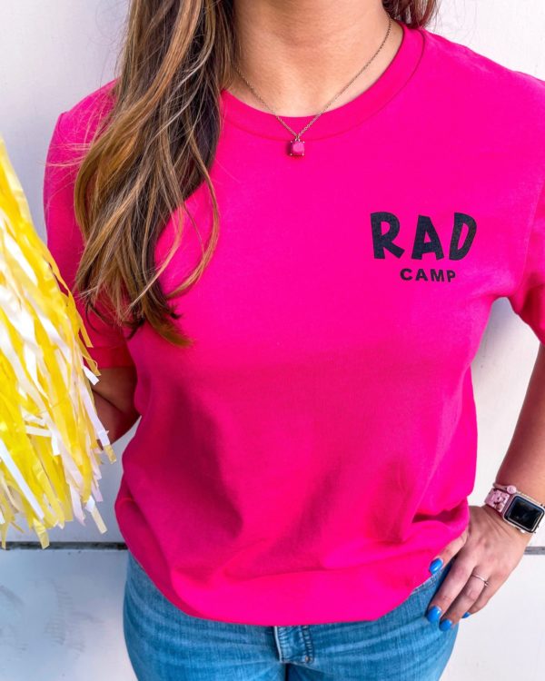 Girl wearing pink RAD T-shirt