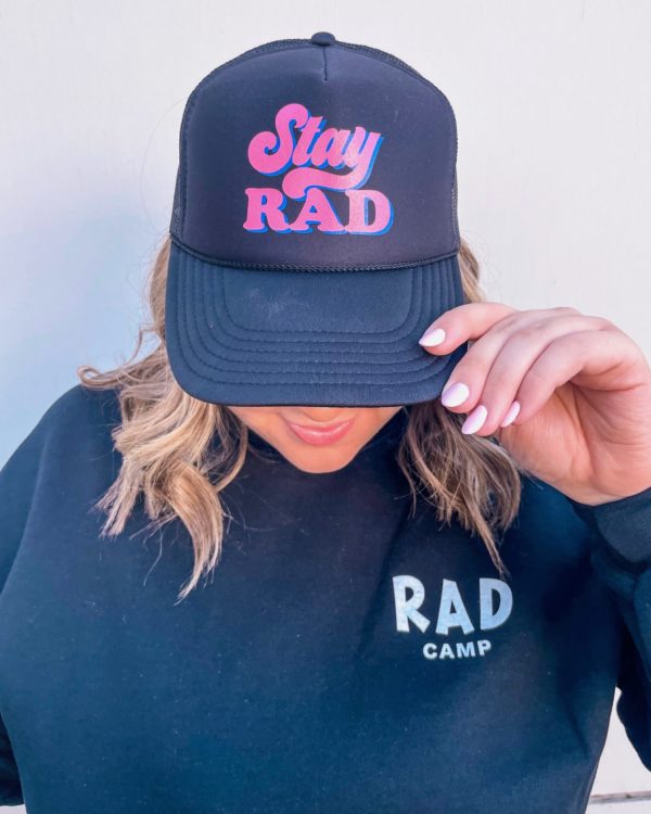 Girl wearing Stay RAD hat