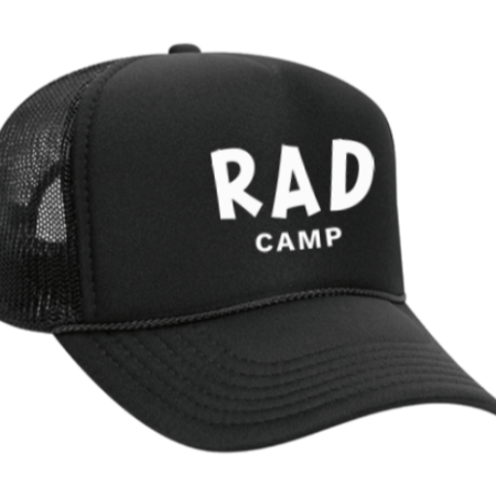 Black hat with white lettering