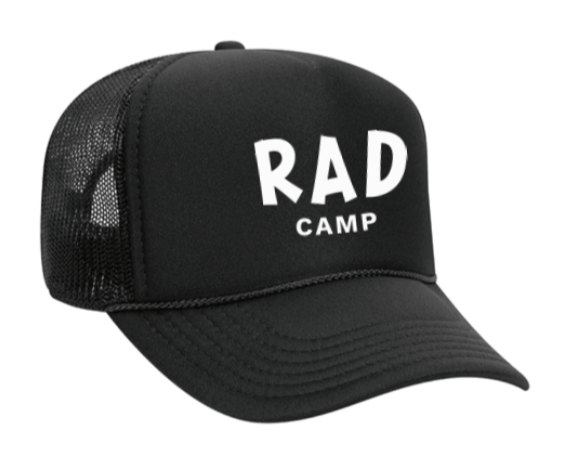 Black hat with white lettering