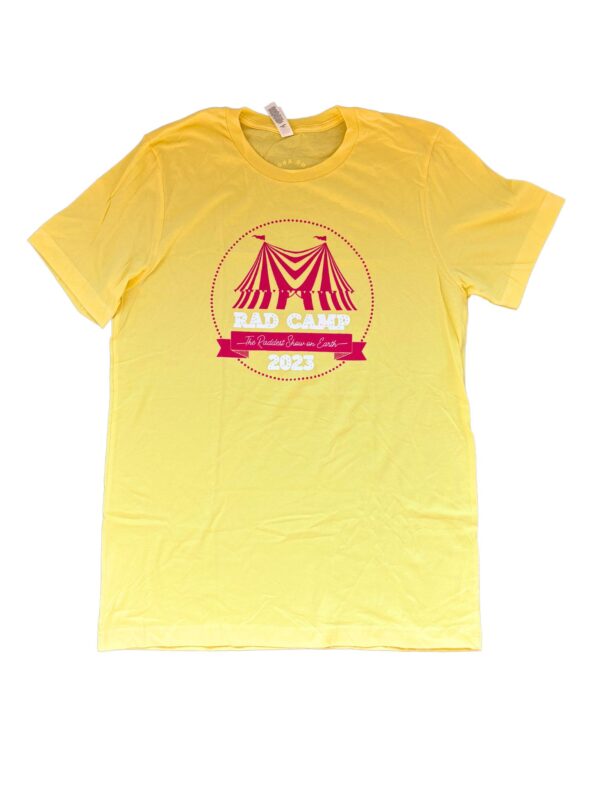 2023 yellow camp shirt with logo