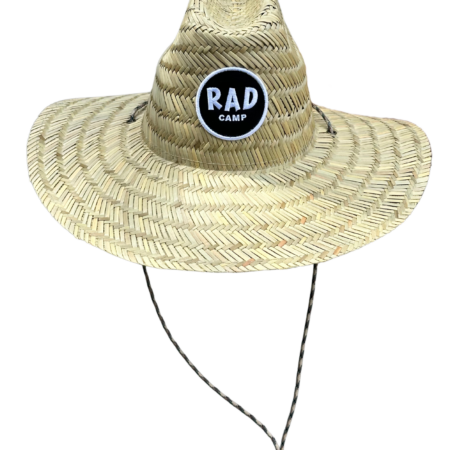 straw hat with RAD logo patch