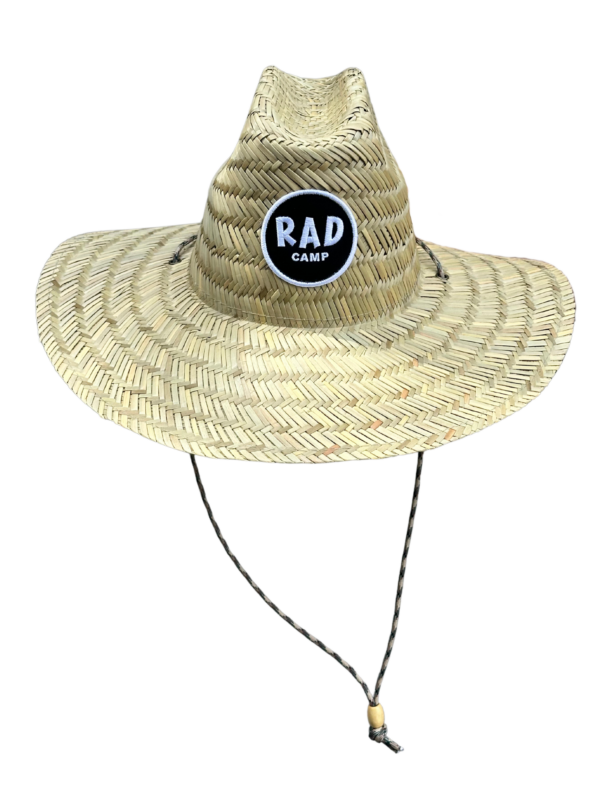 straw hat with RAD logo patch